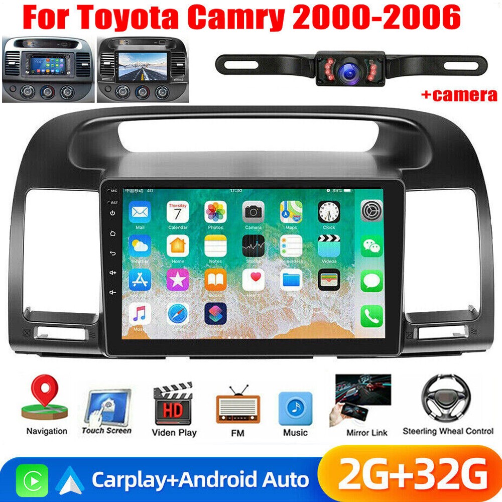 Android 12 Carplay Car Radio Stereo Player GPS Navi For Toyota Camry 2000-2006