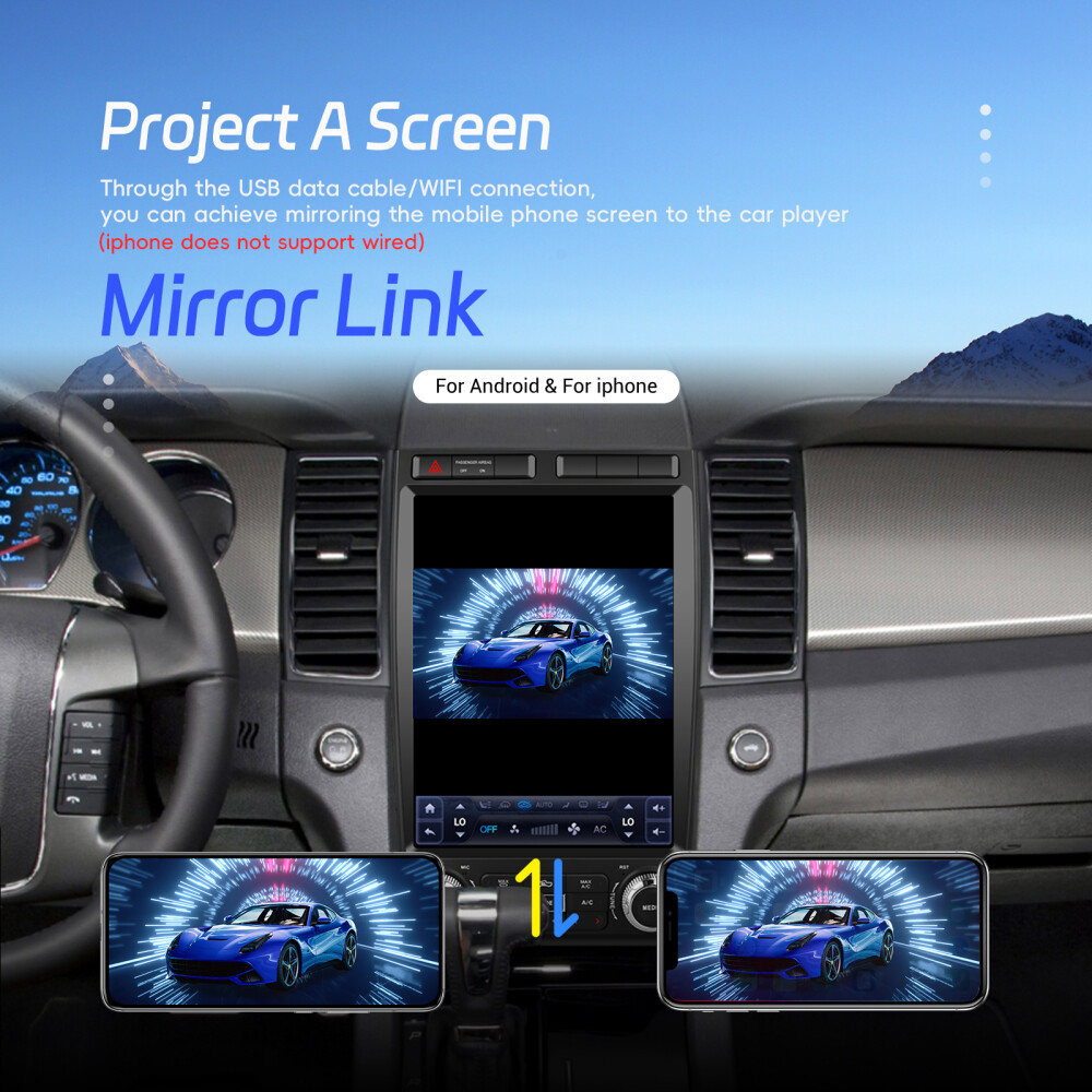 12.1″ Vertical Screen For Ford Taurus 2010-2018 Android 13 4+64GB GPS Car Radio