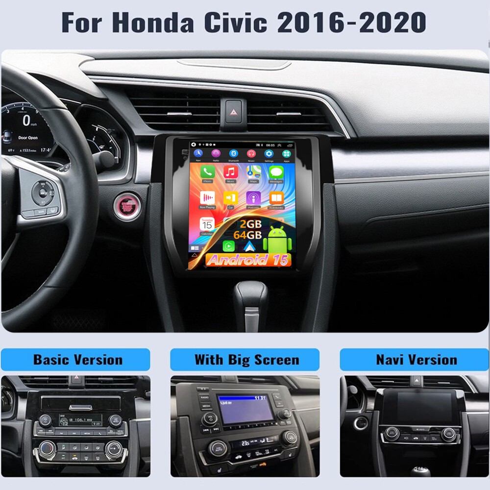 64GB Carplay For Honda Civic 2016-2020 Car Stereo Android 15 GPS Navi Radio 9.7″