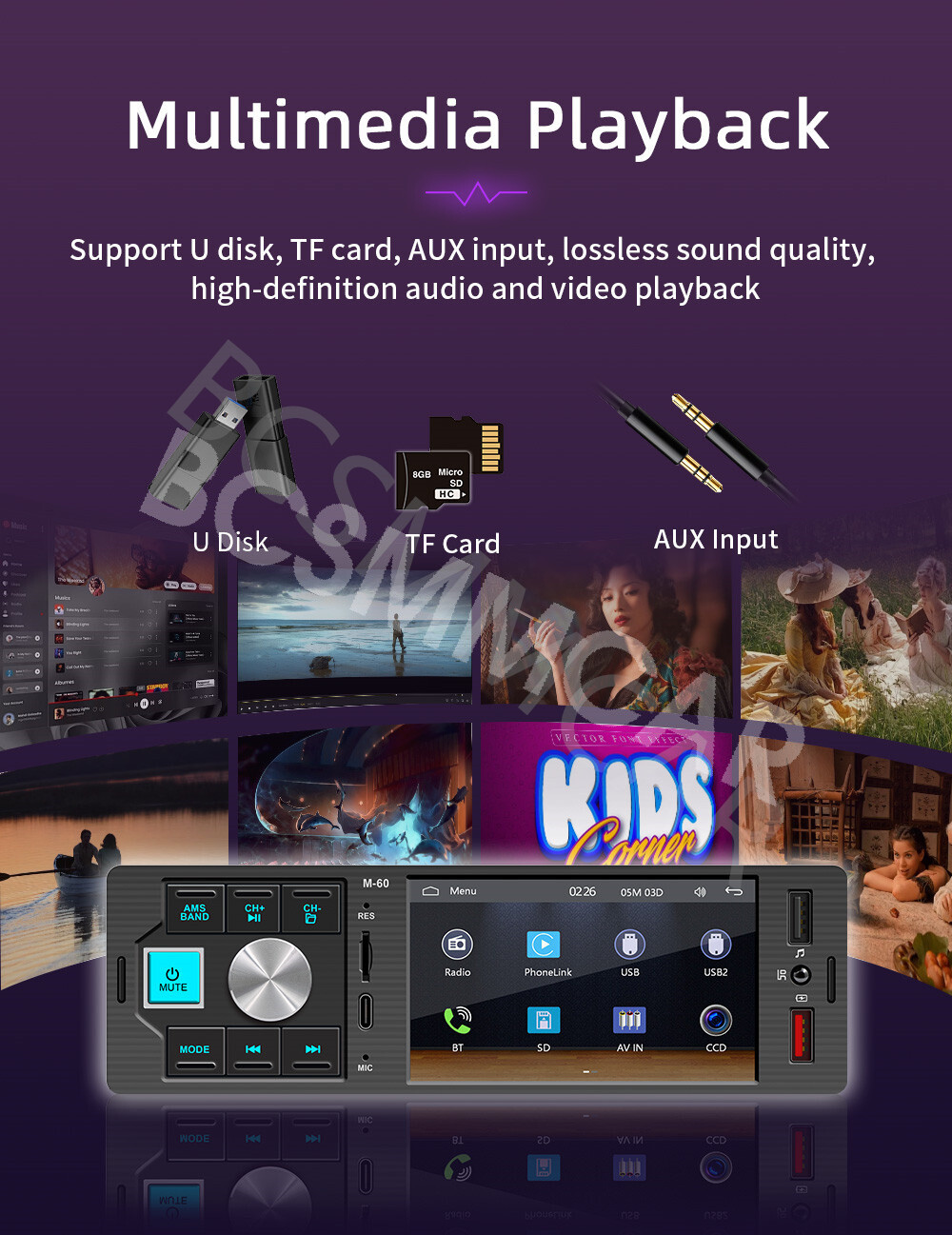 Single Din Car Stereo Touch Screen Radio Player Bluetooth FM AUX USB Mirror Link