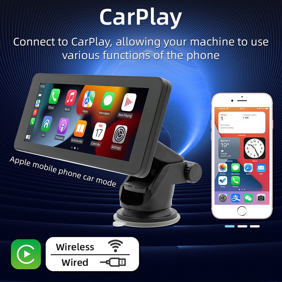 6.86inch Portable Car Stereo Player Wireless Carplay/Android Auto BT Mirror link