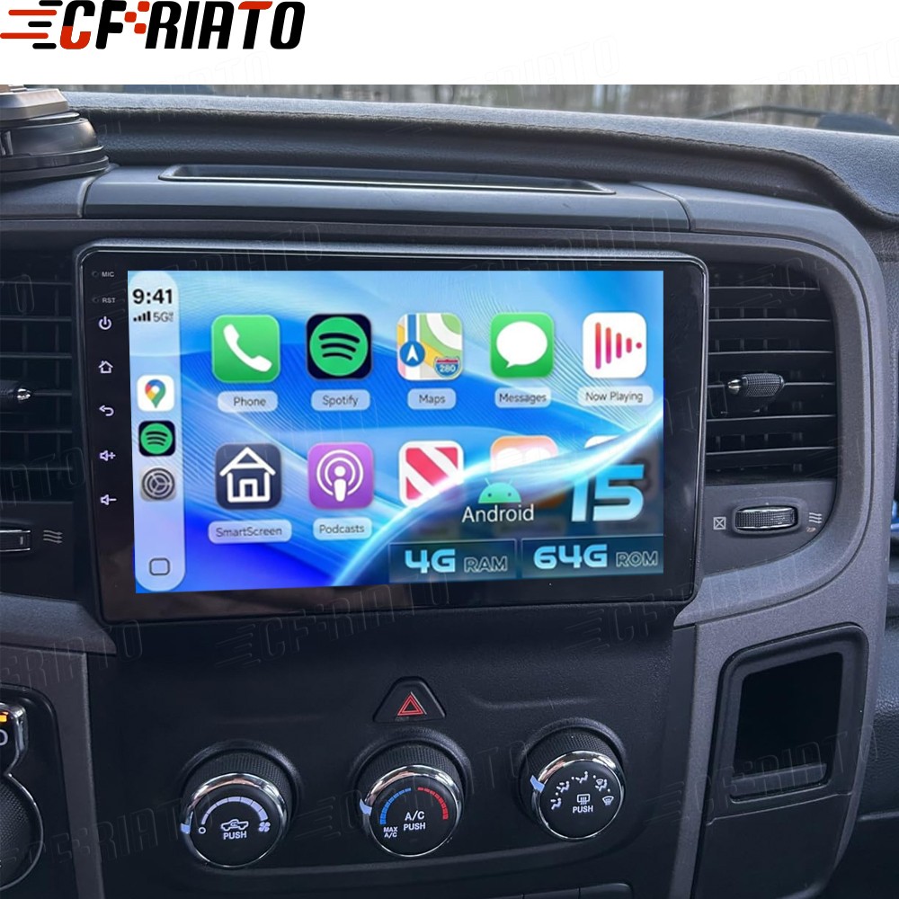 4+64GB For RAM 1500 Classic 2019-2024 Apple CarPlay Android 15.0 GPS Navi Radio