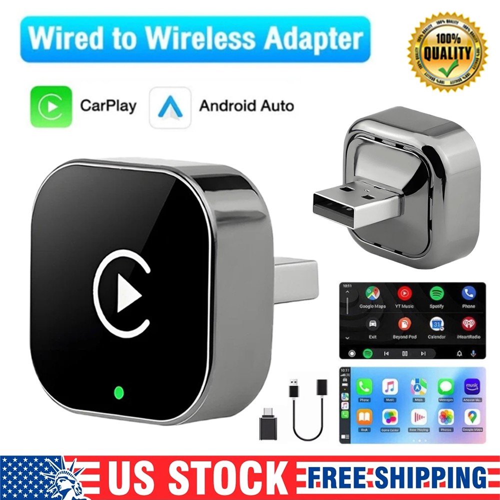 2026 USB Wireless CarPlay Adapter For iPhone Apple Wireless Dongle Plug＆Play US