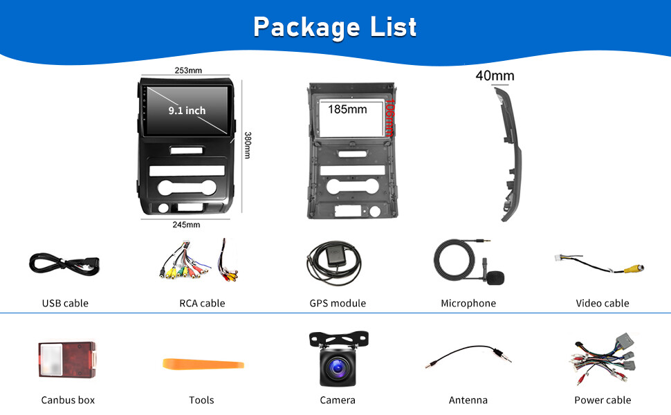Car Stereo for Ford F-150 2009–2012 Wireless CarPlay, Android Auto WiFi, FM/RDS