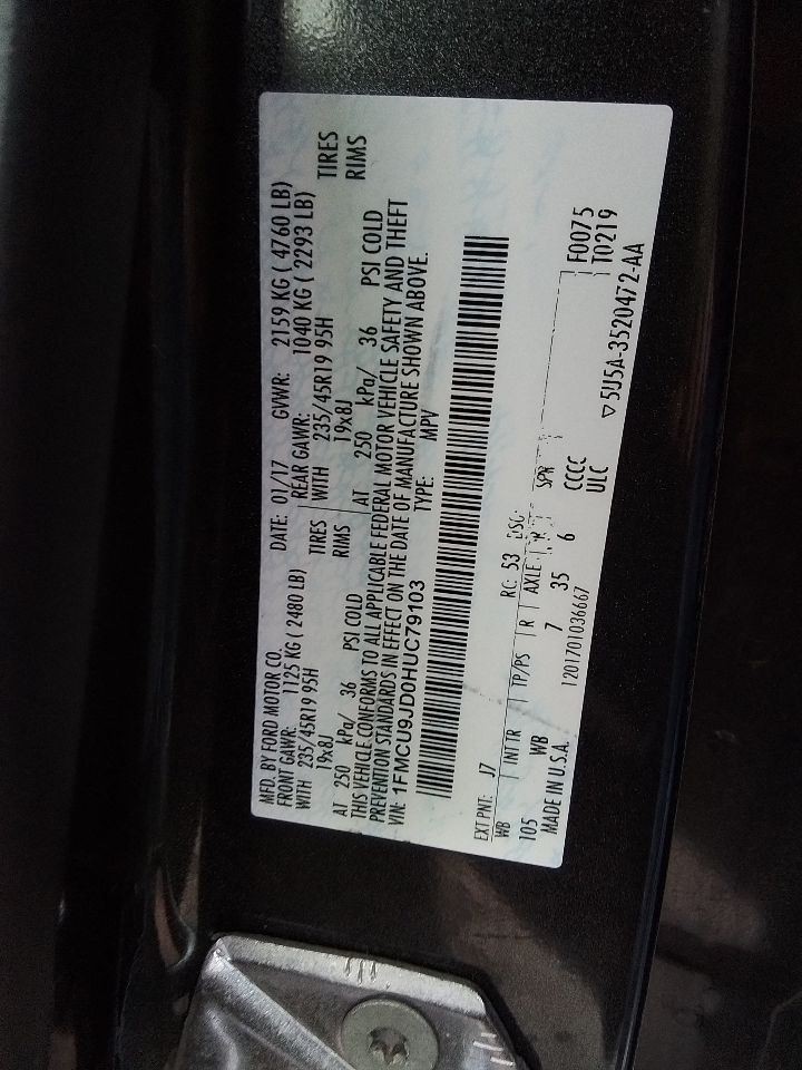 2017-2019 Ford ESCAPE Radio Receiver AM-FM-CD-MP3 ID GJ5T-19C107-GB