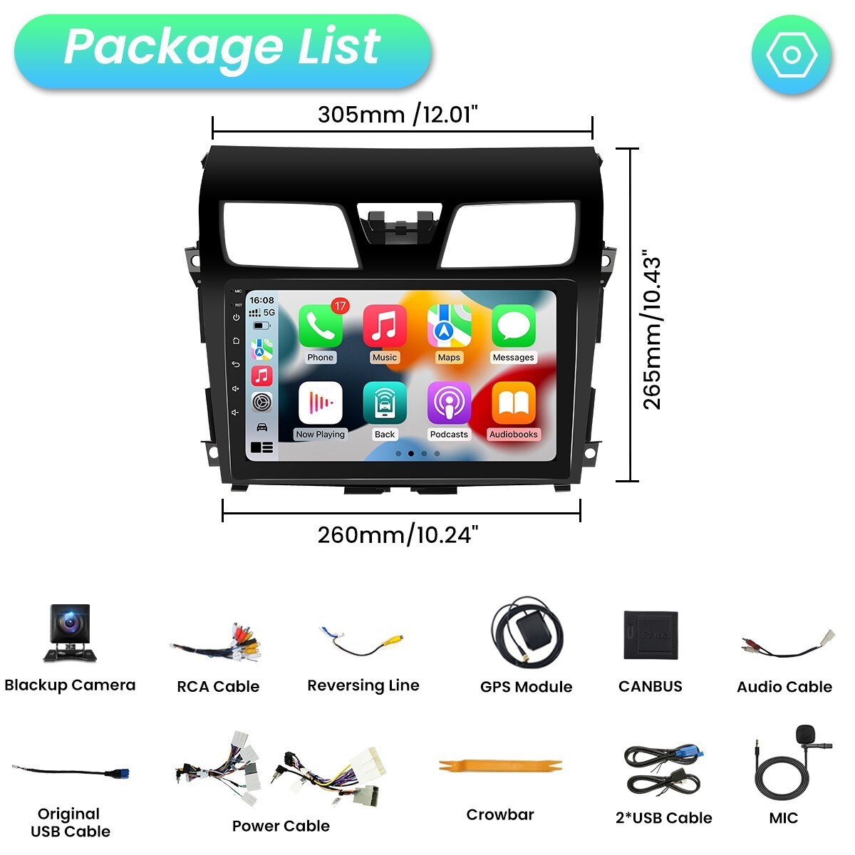 For 2013-2018 Nissan Teana CarPlay Android 13 Car Radio Stereo Navi Head Unit