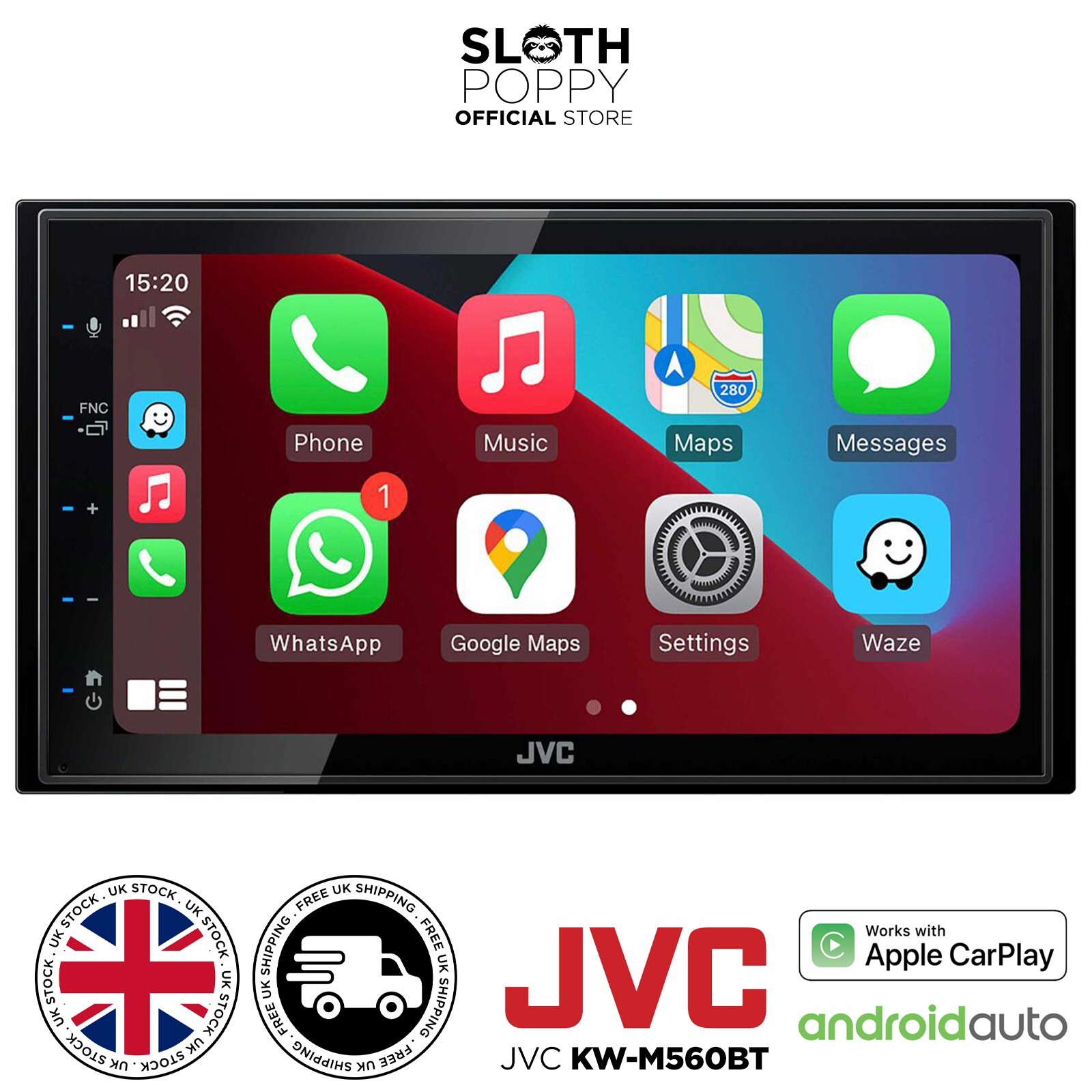 JVC KW-M560BT JJ5 6.8” Car Stereo w/ Apple CarPlay, Android Auto, Bluetooth A2DP