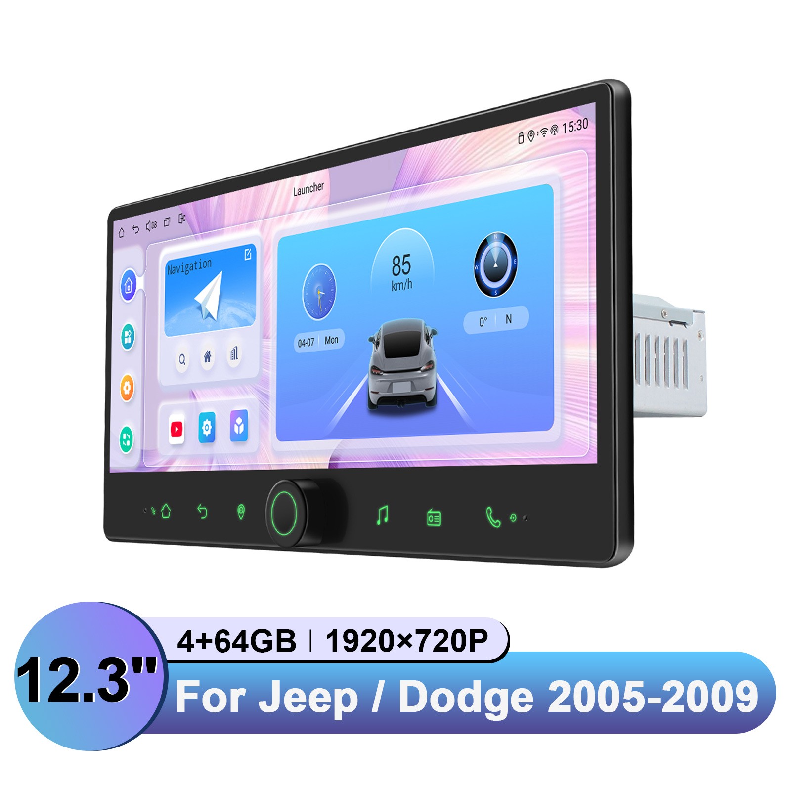 12.3 Inch Capacitive LCD Touchscreen Android 13 GPS Navi for Dodge RAM 1500 2500
