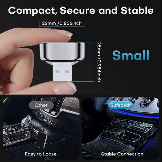 2-in-1 Wireless CarPlay & Android Auto Adapter USB Plug Play iPhone iOS Android