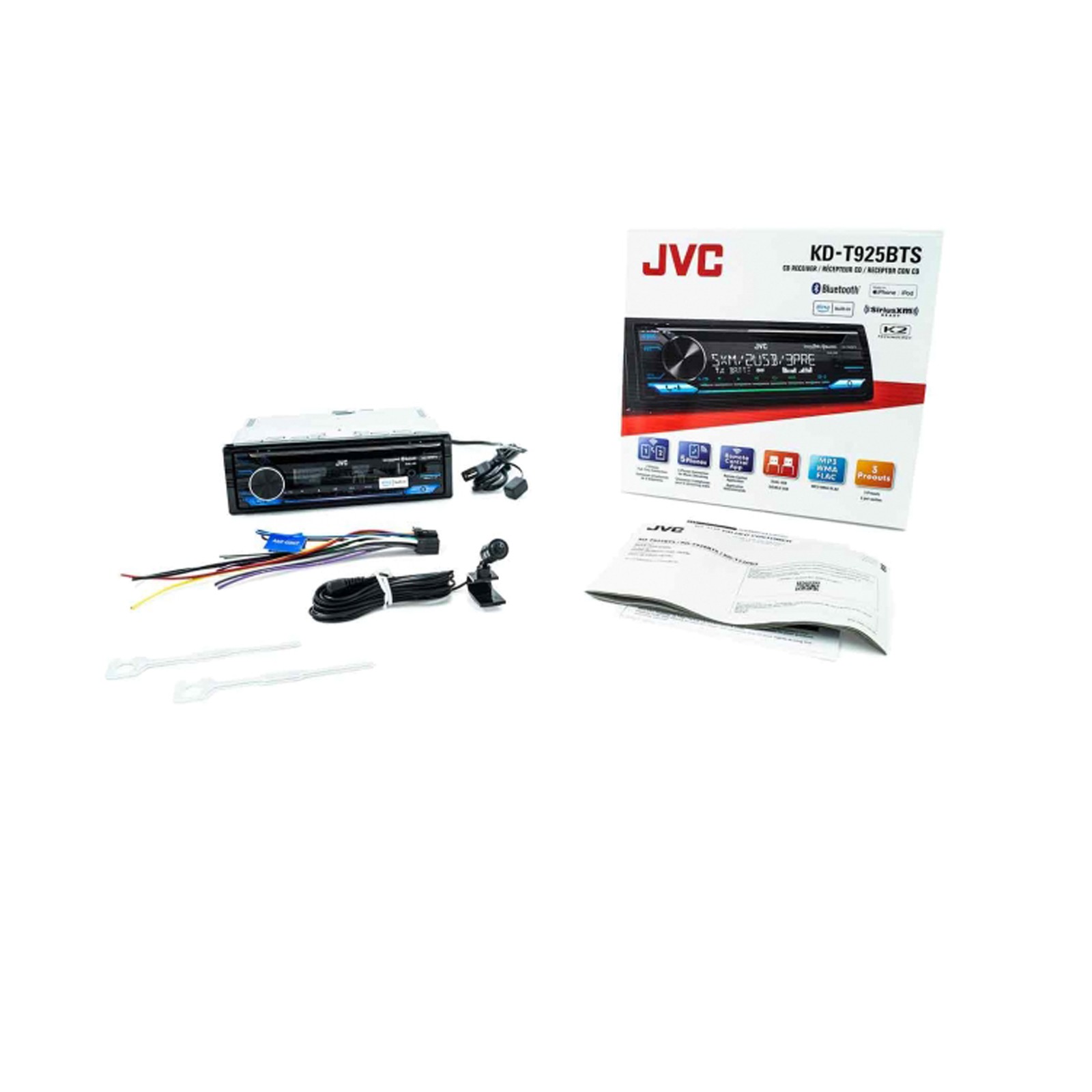 JVC KD-T925BTS Single DIN Bluetooth CD Player USB AUX AM/FM Stereo Receiver