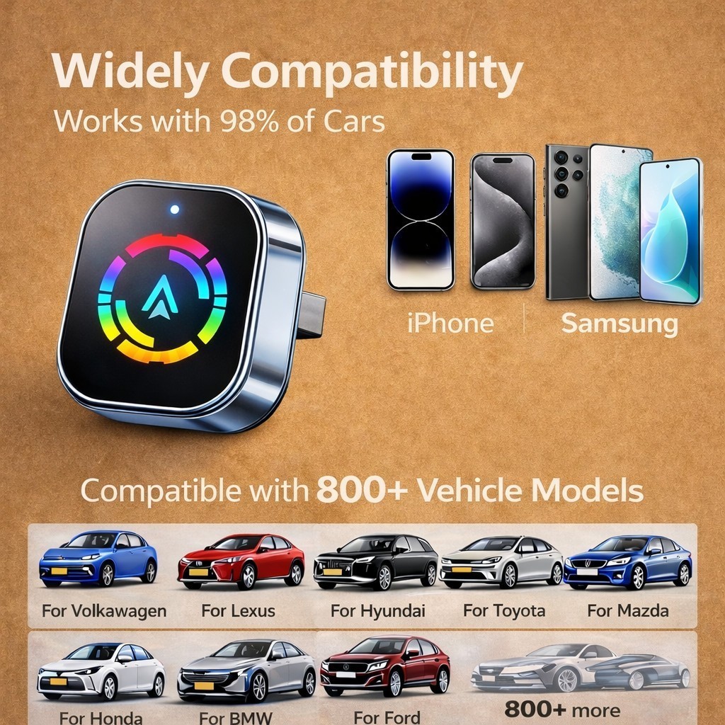USB Auto Wireless CarPlay Adapter For iPhone Wireless Dongle Plug ＆ Play