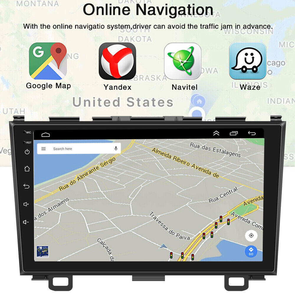 For Honda CRV 2007 2008 2009 2010 2011 Apple Carplay Android 12 Car Stereo Radio