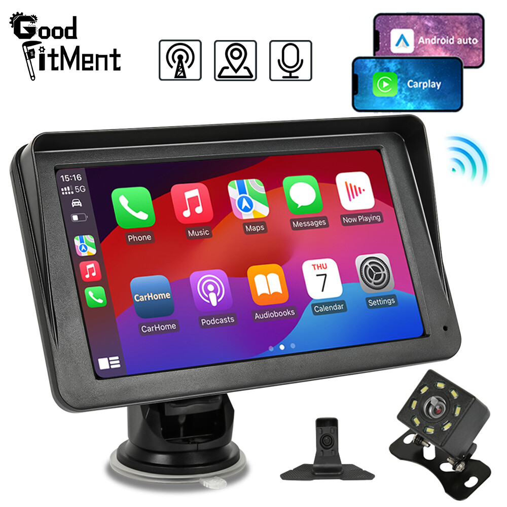 7 Inch Portable Car Radio Wireless Touch Screen Fit Apple Carplay & Android Auto
