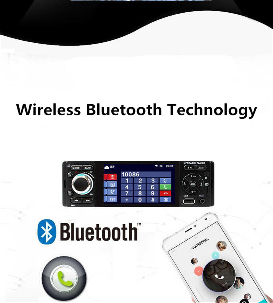 4.1″ Single Din Touchscreen Car Radio Audio Stereo Player MP5 USB TF BT AUX 12V