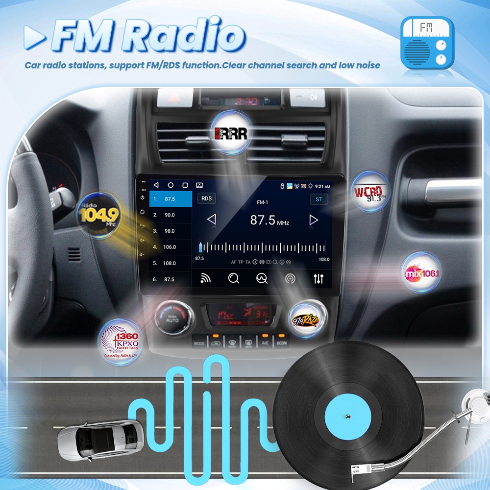 4+64GB For KIA Sportage 2007-2010 Car Stereo Radio GPS Apple Carplay Android 15