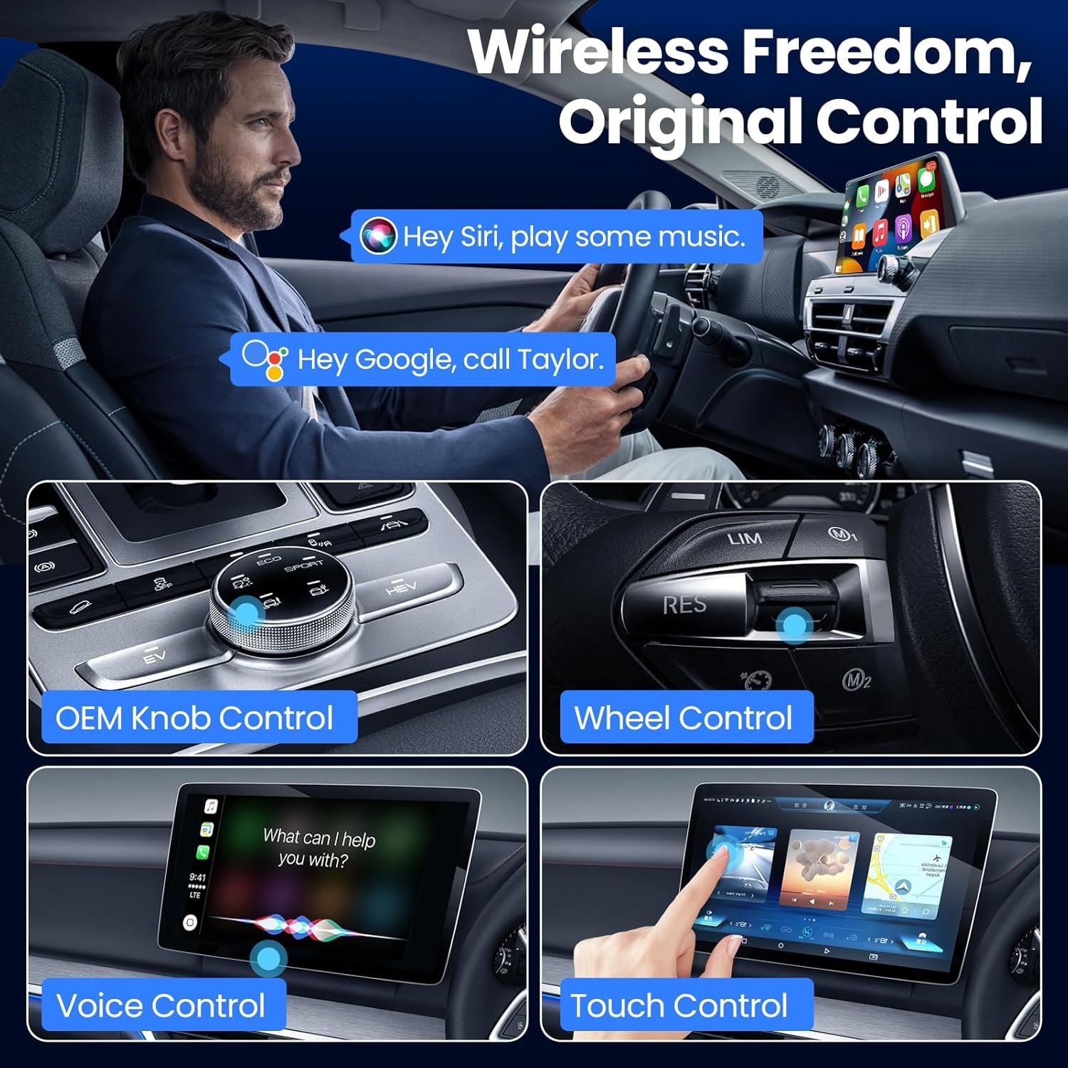 USB Wireless CarPlay Adapter For iPhone Apple Wireless Dongle Plug ＆ Play