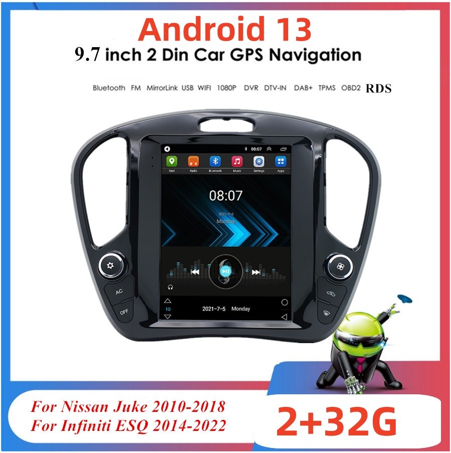 9.7” Vertical Screen Car MP5 Player BT FM RDS Fit For Infiniti ESQ 2014-2022