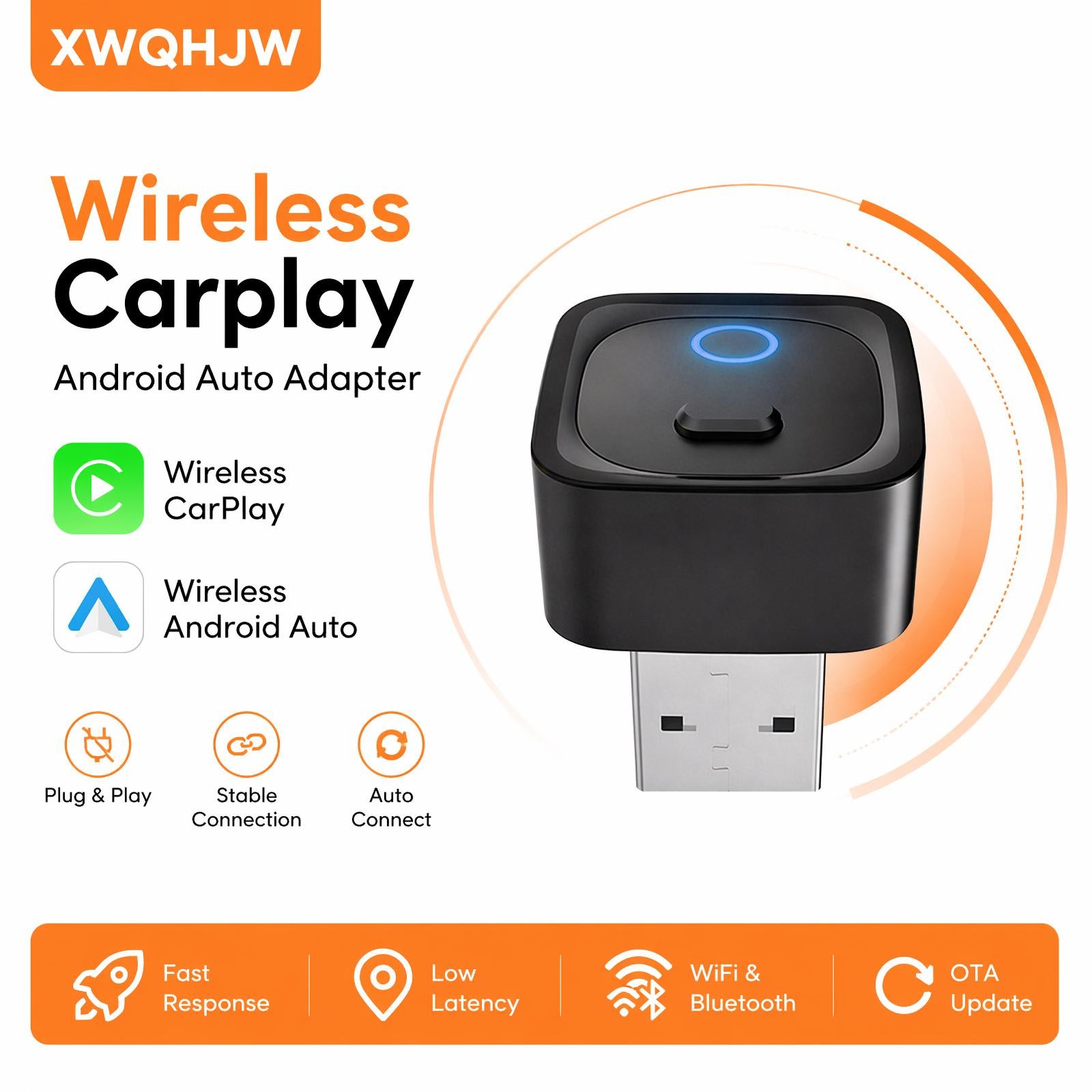 2in1 Wireless CarPlay Android Auto Adapter for Dodge Charger 2017-2023