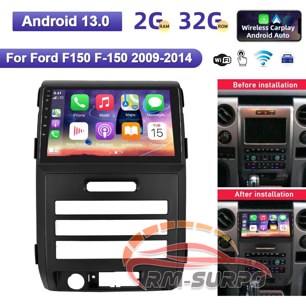 For Ford F150 2009-2014 fit for Carplay Android 13 Car Stereo Radio WiFi GPS Nav