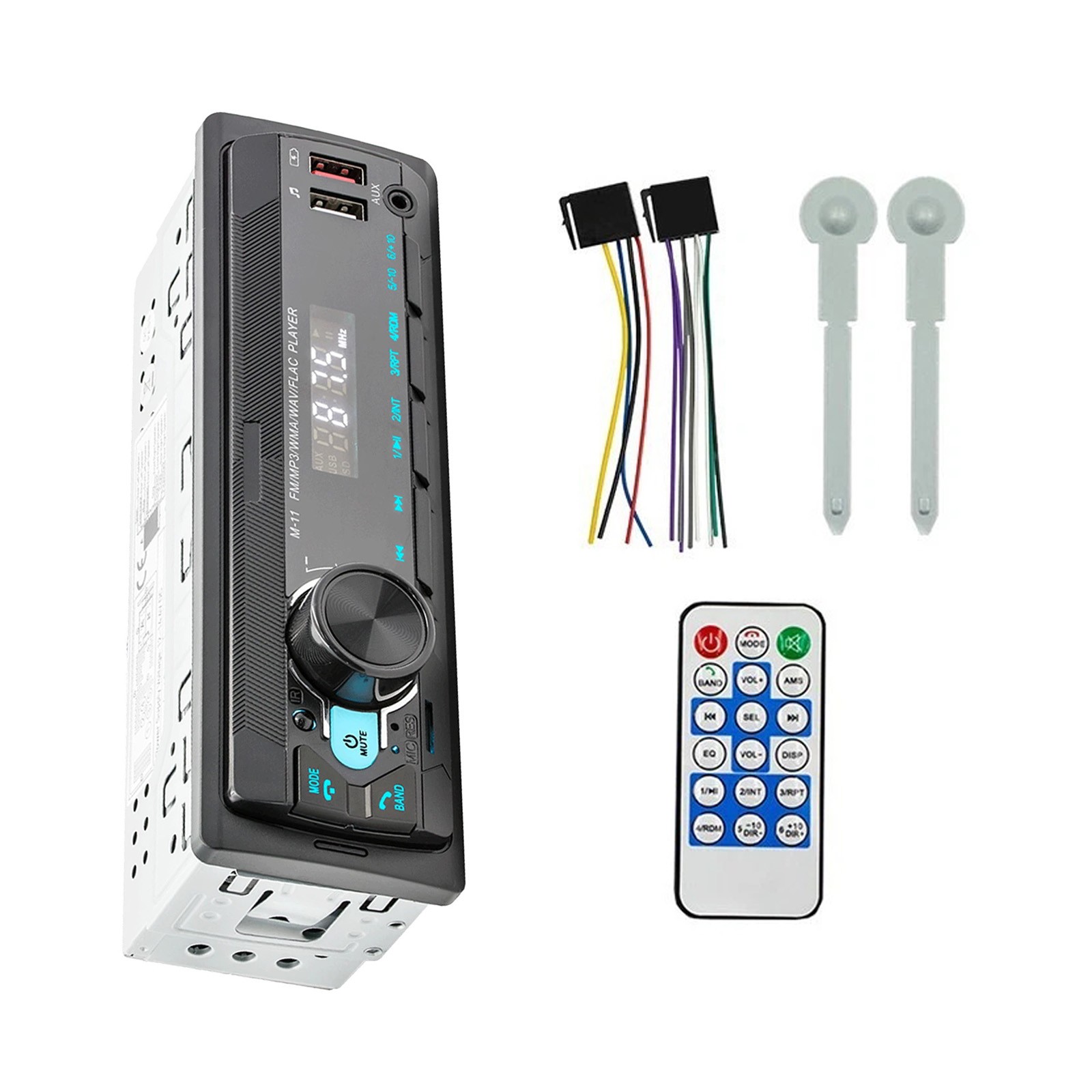 Single Din Bluetooth Car Stereo FM Radio USB AUX MP3 Player Component System