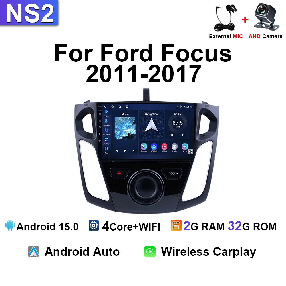 Car Radio For Ford Focus 2011-2017 Android Multimedia Stereo Carplay Navi GPS 4G