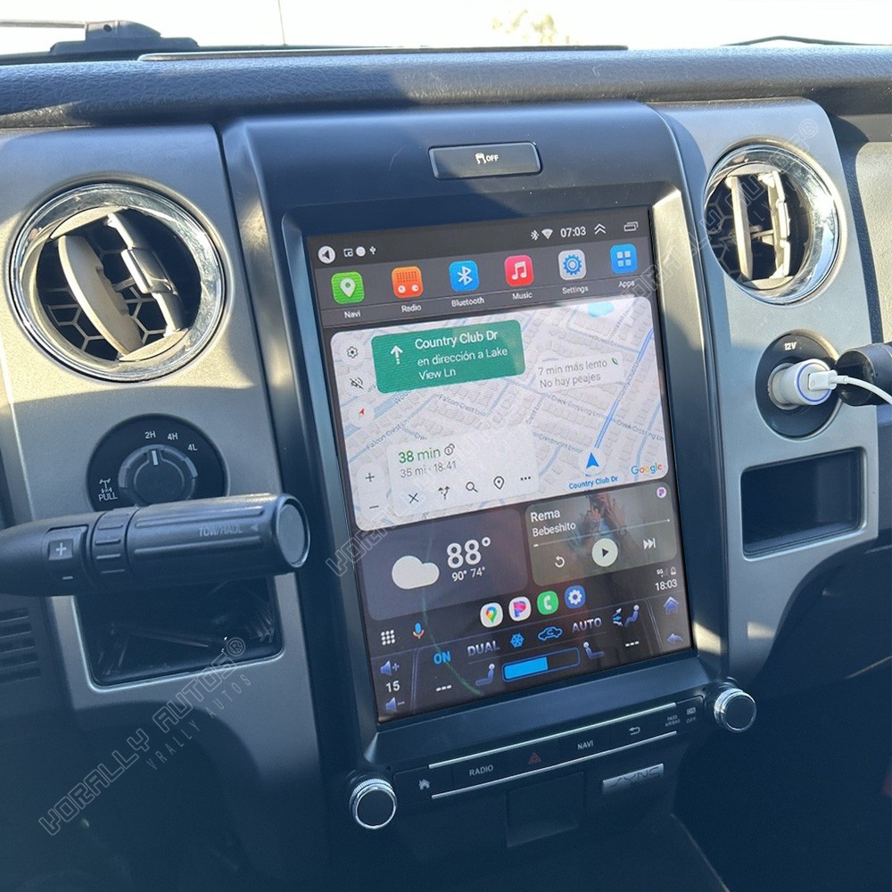4+64G Car Radio Stereo Apple CarPlay Android 15 GPS Nav For 2013-2014 Ford F150