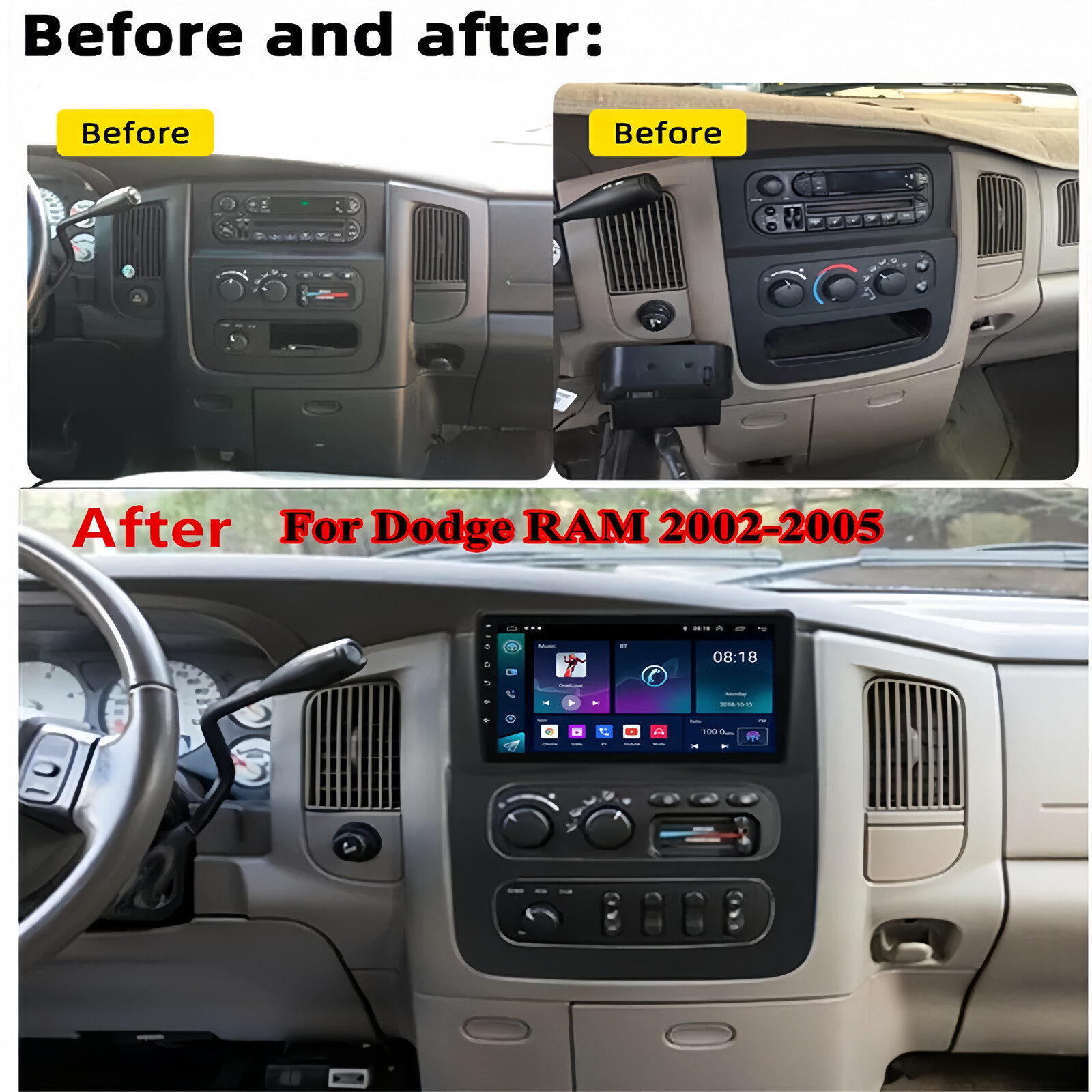 32G Android Carplay For Dodge RAM 1500 2500 3500 2003 2004 2005 Radio GPS Player