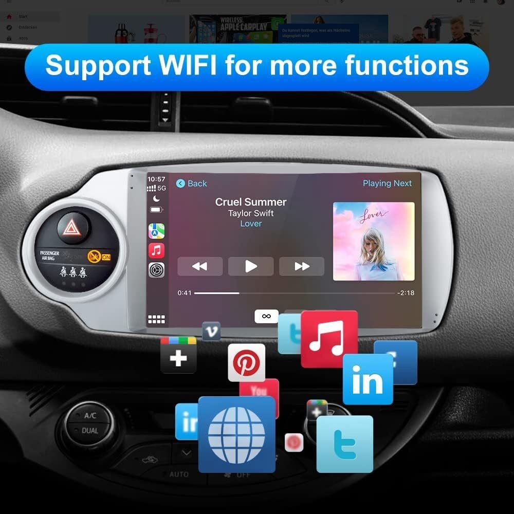Para Toyota Yaris 2012-2017 Estéreo de coche con GPS Radio Android Auto CarPlay