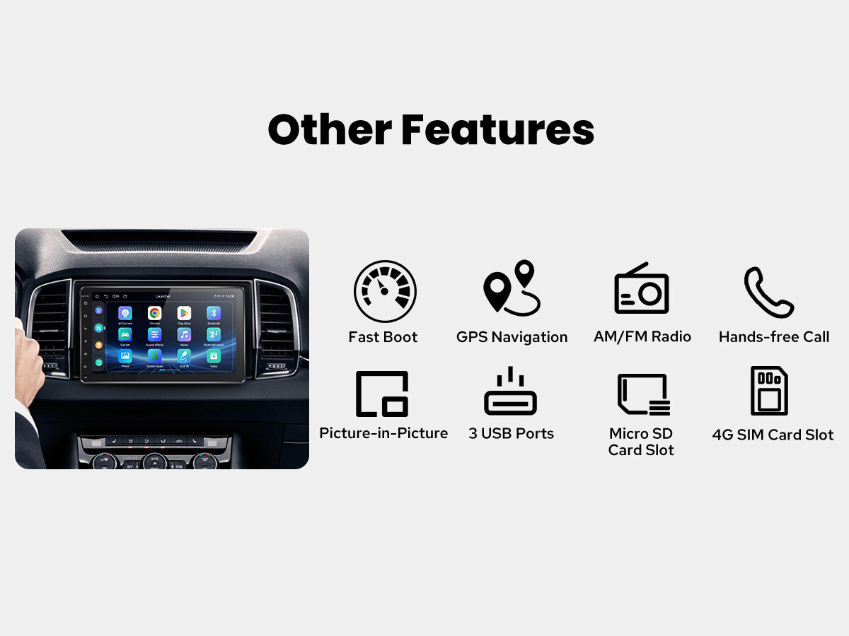 JOYING 9 Inch Double Din Universal Android 12 Radio Support FM Bluetooth HDMI SD