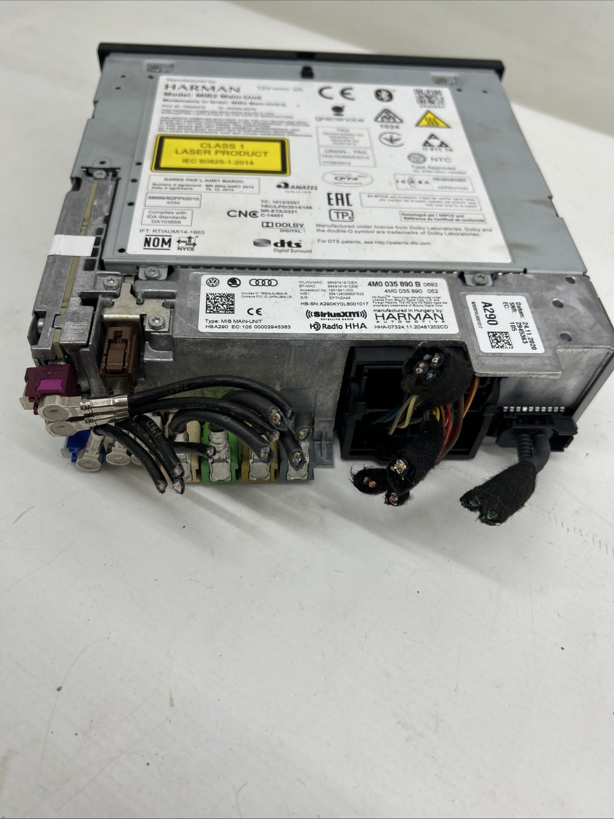 4M0035890B 2017-2020 Audi Q7 Multimedia CD Player MIB2 Glovebox Receiver (TL)