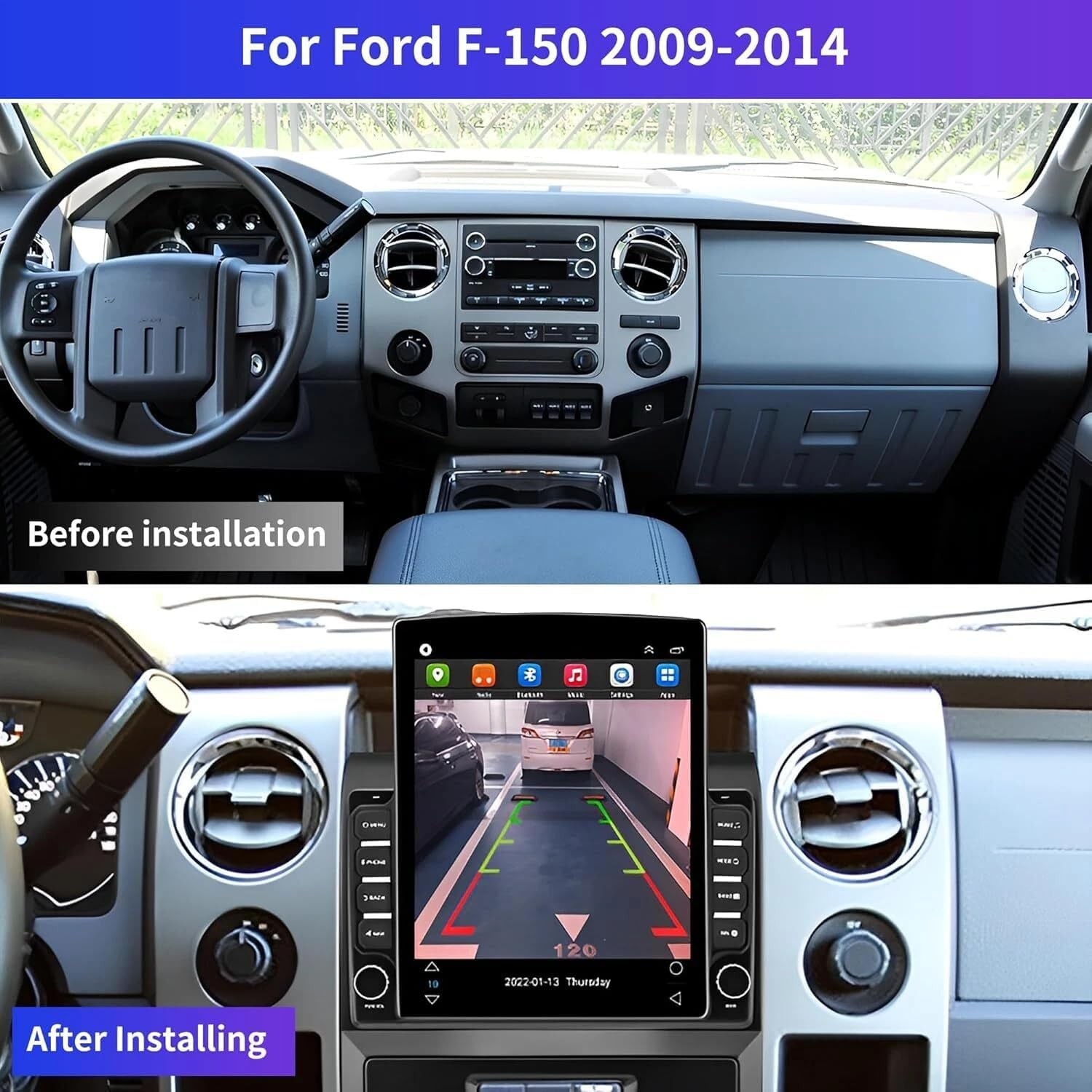 Upgrade 9.7″ For Ford F150 2009-2014 Android 13.0 Car Stereo Radio GPS CarPlay