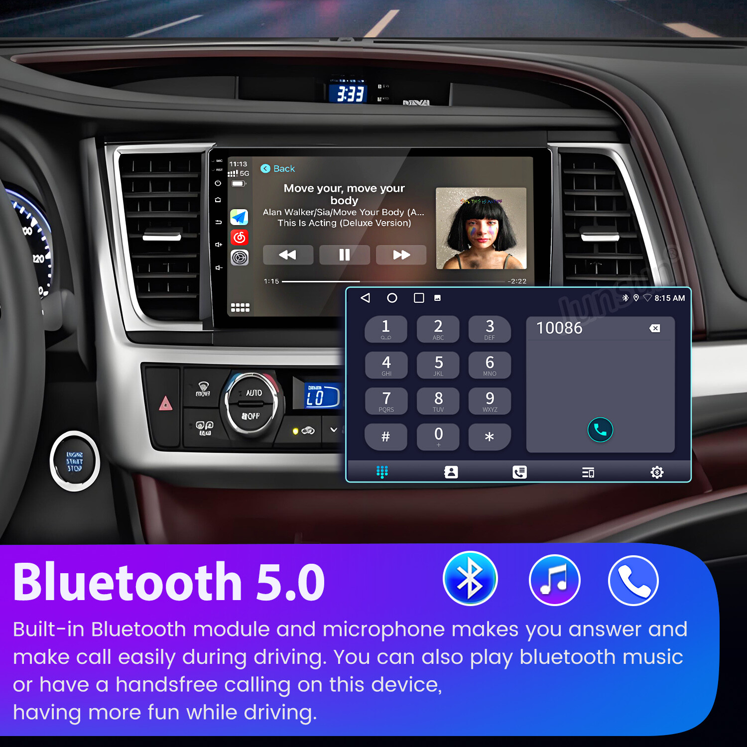 6+128G 8Core CarPlay Android14 For Toyota Highlander 14-19 Car Stereo Radio GPS