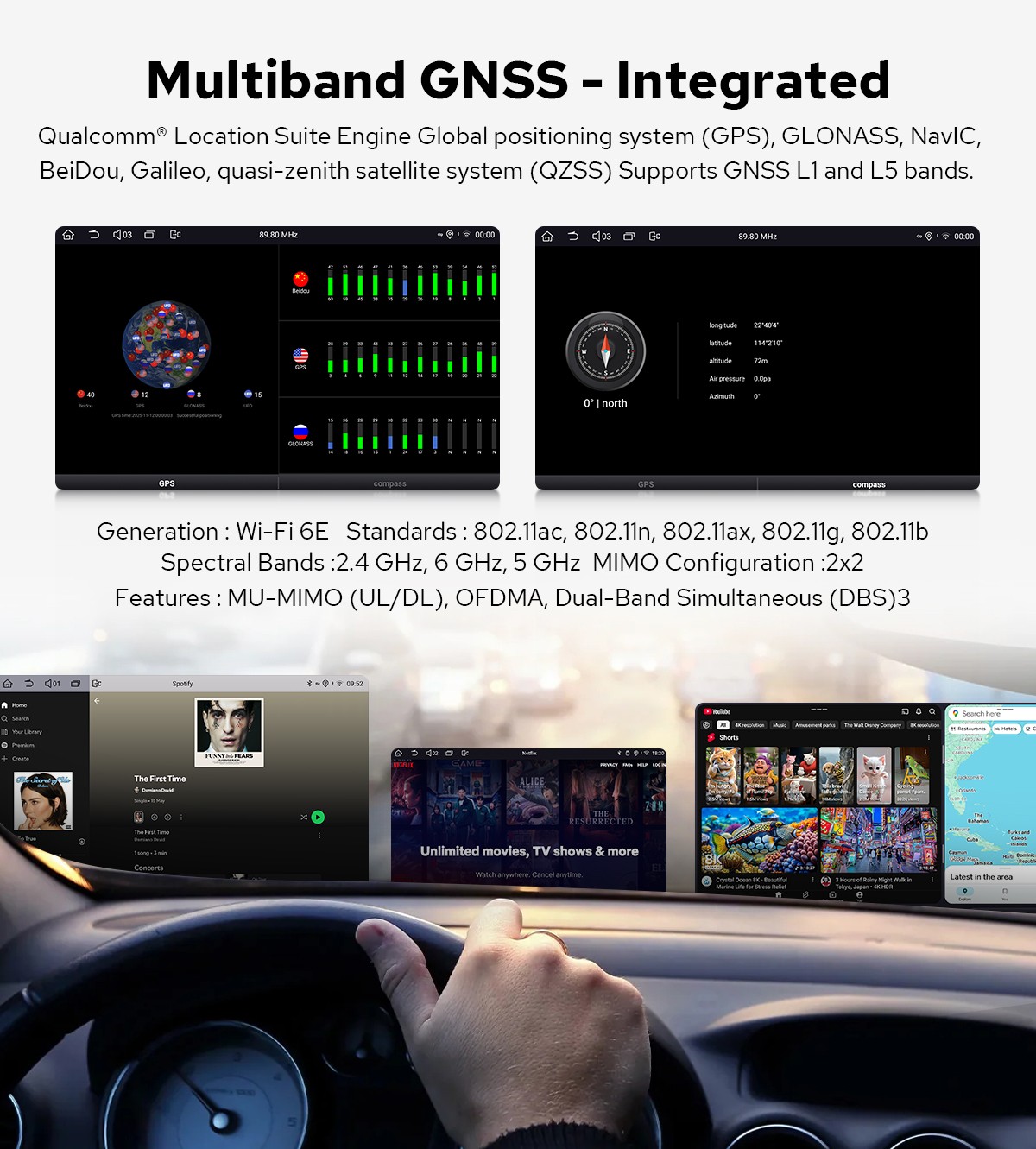 15.1″ Rotating Screen 2DIN Android 13 8Core 12+256GB Car Stereo GPS Radio 4G LTE
