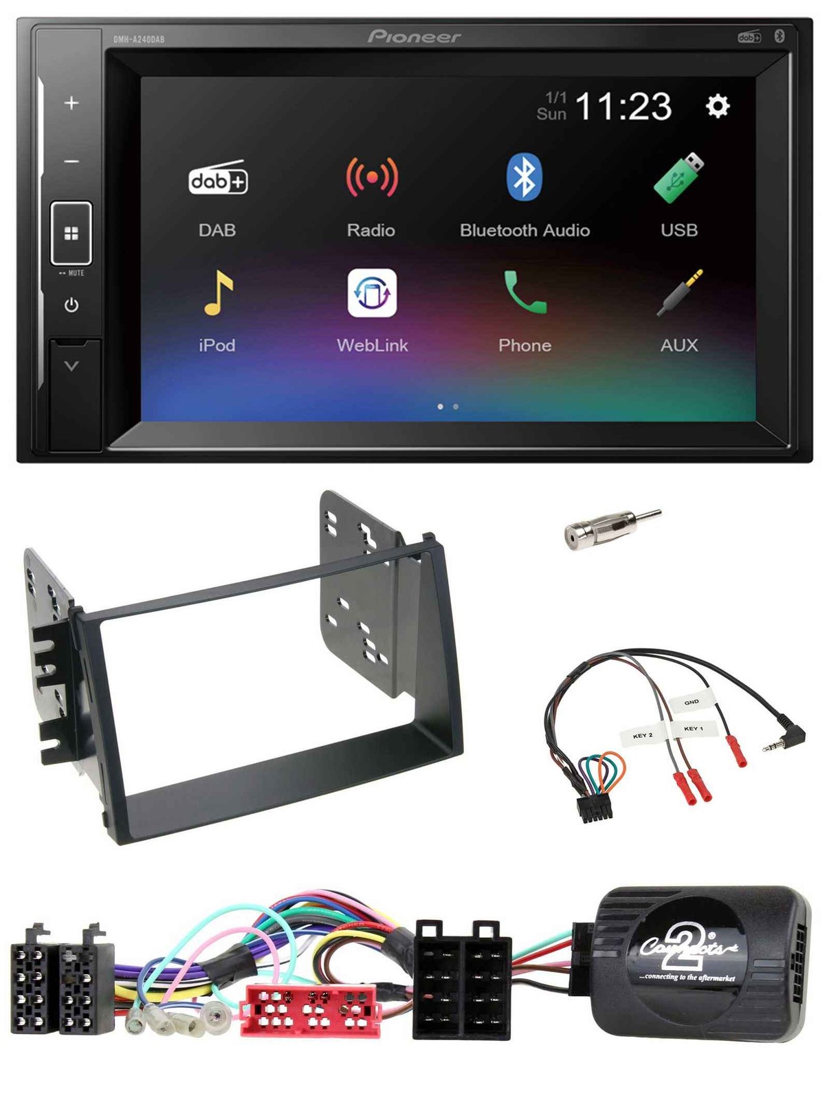 Pioneer DAB Steering Wheel 2DIN Bluetooth USB Car Stereo for Kia Soul 2009-2011