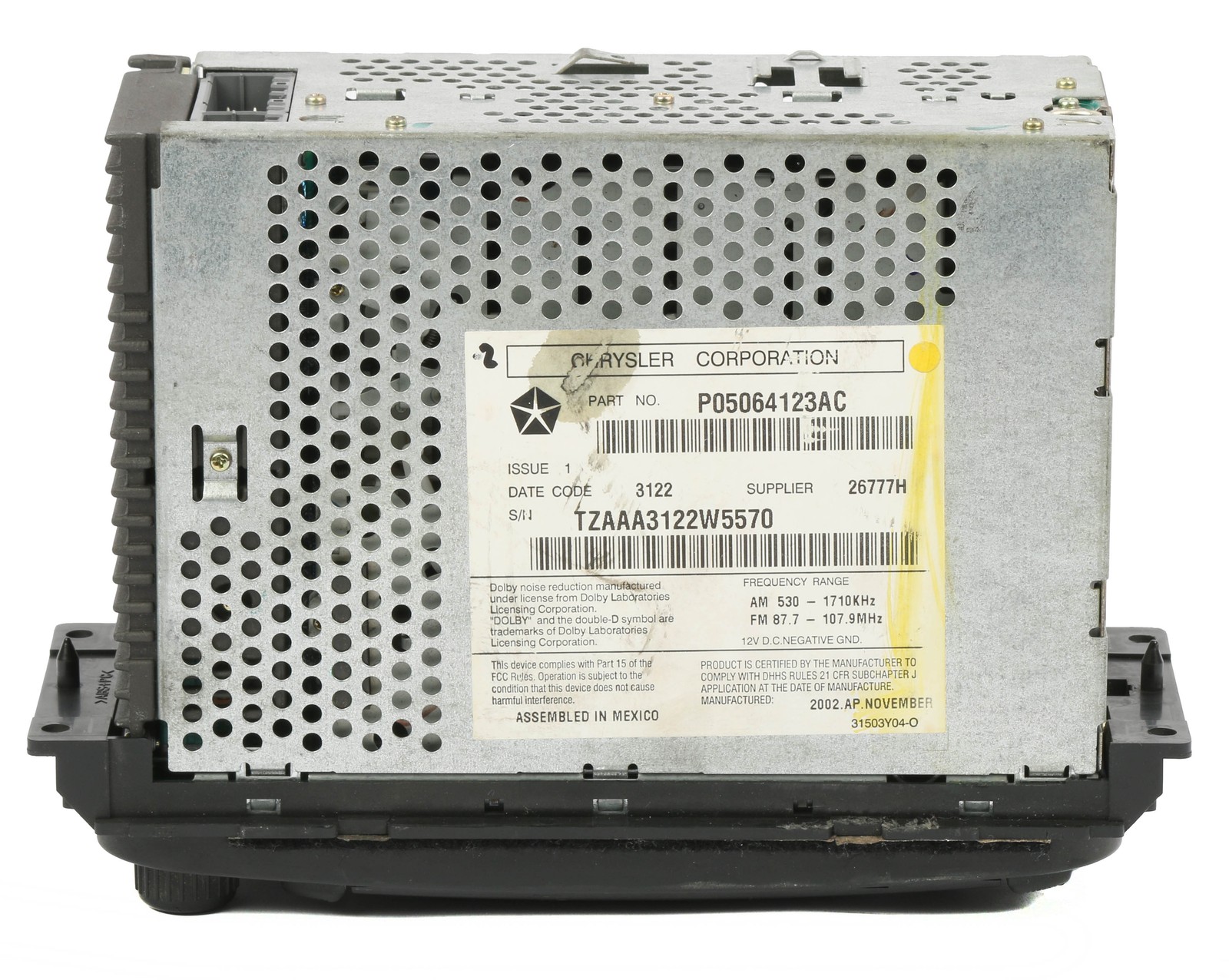 Dodge Chrysler Jeep 2002-2006 AM FM Radio CD Cassette Player PN P05064123AC RBU