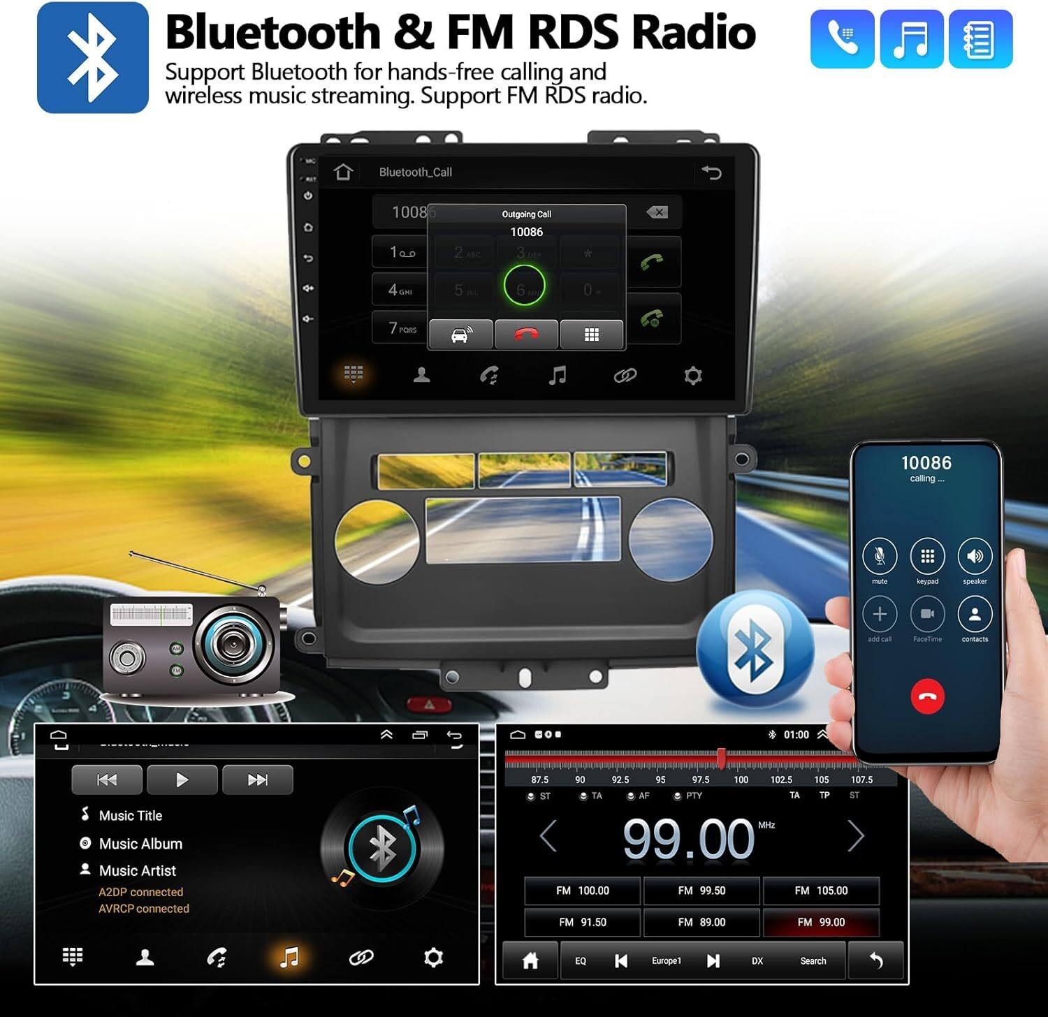 4+64G Android 15 For Nissan Frontier 2009-2012 Car Radio Stereo CarPlay GPS CAM
