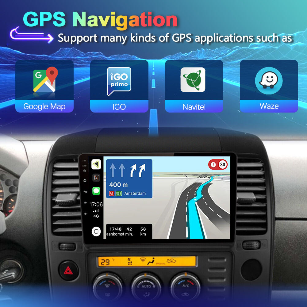 For Nissan Navara 2006-2012 Car Stereo Radio Android Auto Carplay GPS Navi 2+32G