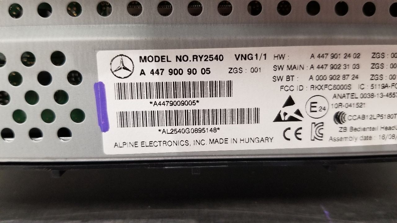 17 MERCEDES BENZ METRIS RADIO AUDIO RECEIVER 5.8″ DISPLAY 4479009005