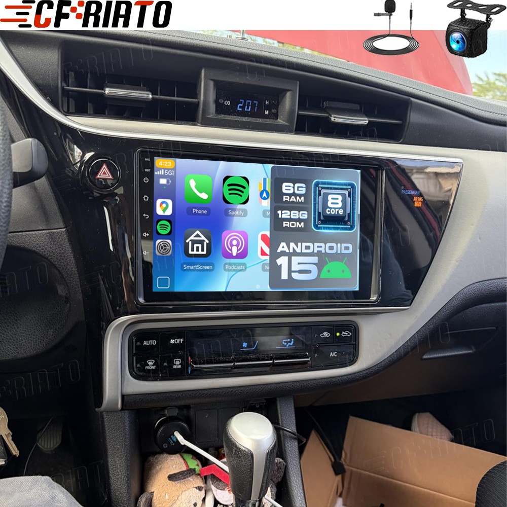 6+128GB For Toyota Corolla 2017 2018 2019 CarPlay Android15 Car Stereo Radio GPS