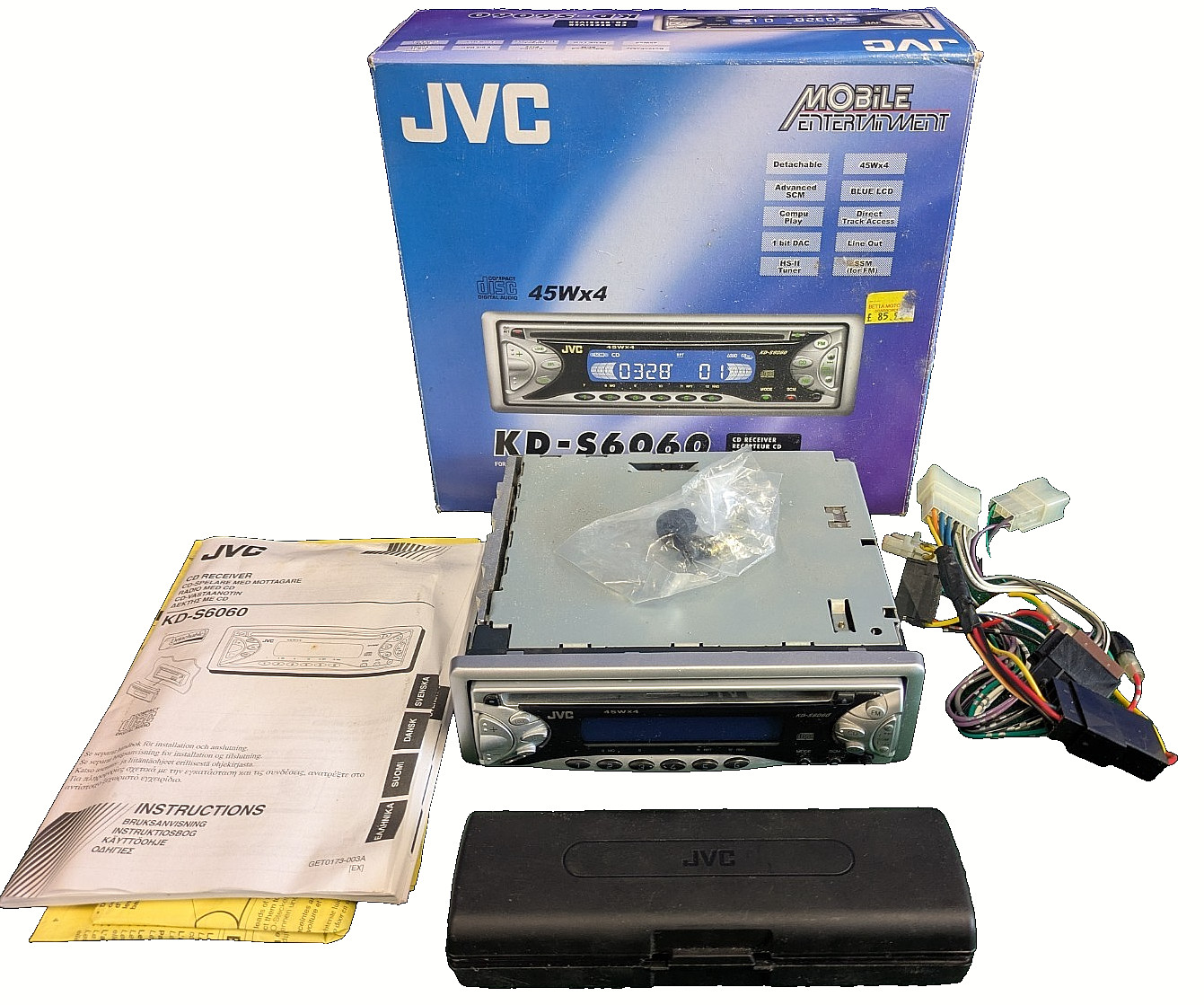 JVC KD-S6060 Car Stereo CD Player FM AM Radio 1 DIN Vintage Head Unit Working