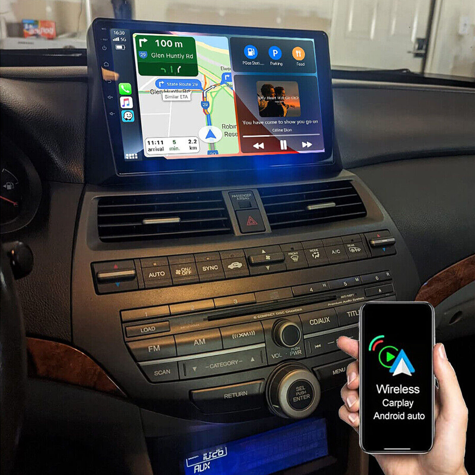 For 2008-2012 Honda 8th Accord CarPlay Android 13 Car Radio Stereo FM RDS