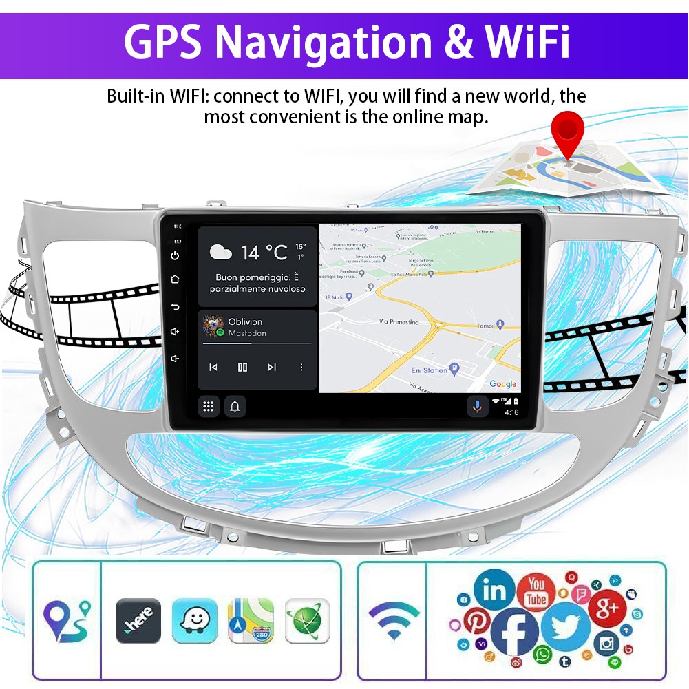 Android 13 Carplay Android Auto Head Unit 9inch For Hyundai Genesis Rohens 09-14
