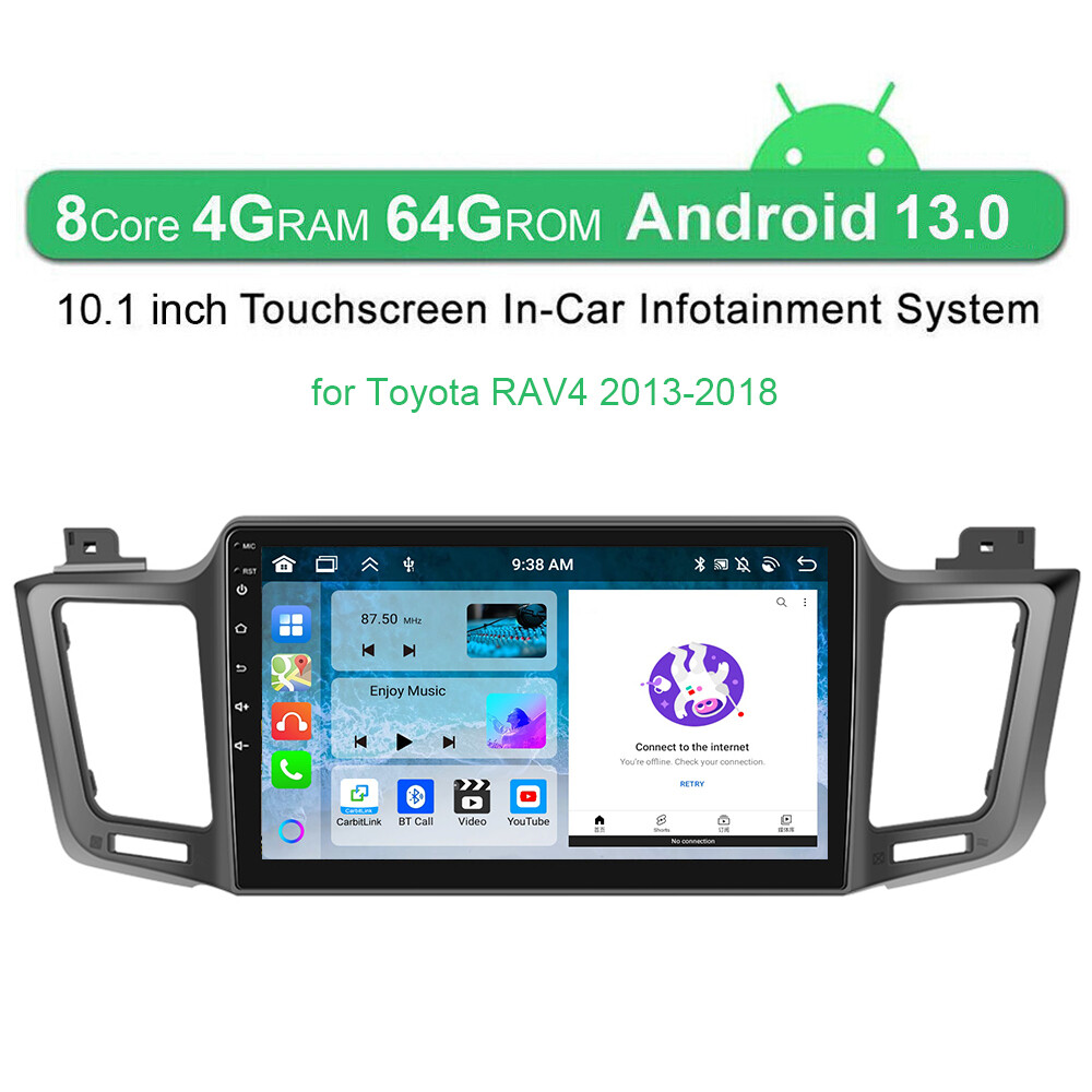 For Toyota RAV4 2013-2018 Android 15 Car GPS Radio Stereo Carplay Navi SWC 4+64G