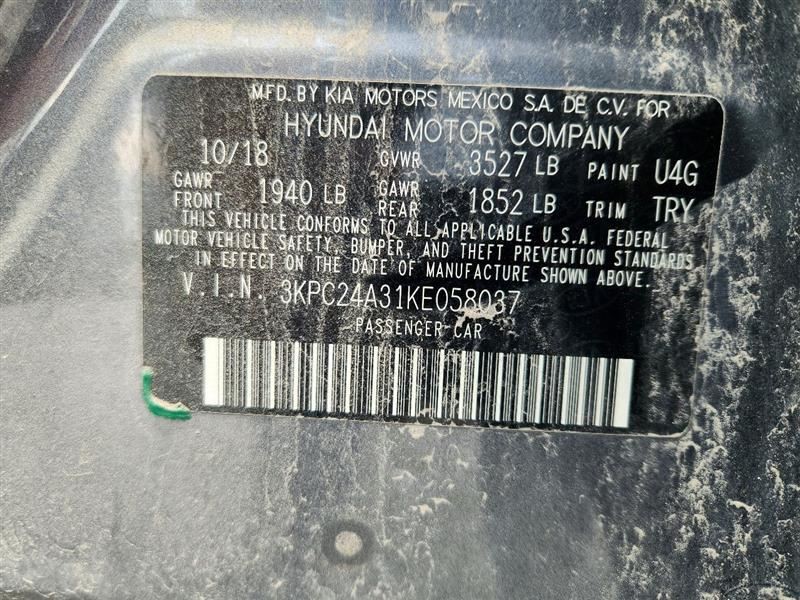 2018-2022 Hyundai ACCENT Radio 5.0″ Screen US Market ID 96180J0010URD