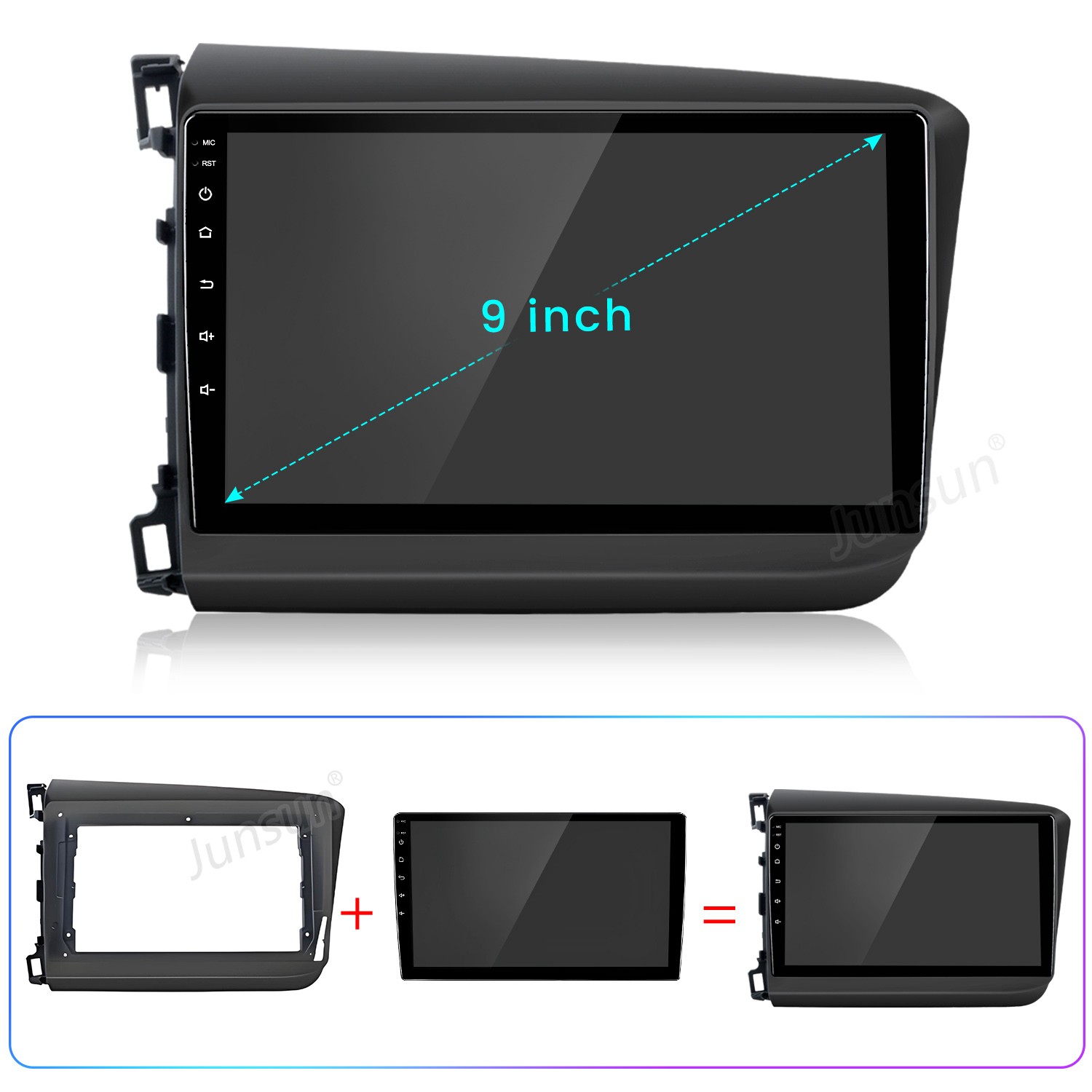 For Honda Civic 2012-2015 4+64G Android15 Carplay Car Stereo Radio GPS Navi WiFi