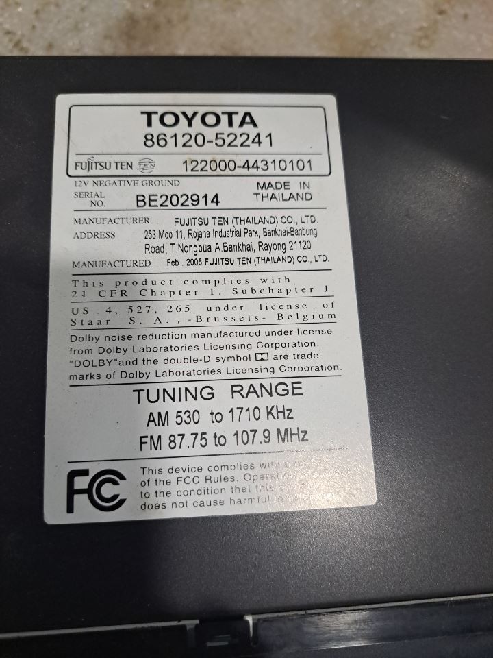 2006 Highlander Stereo Radio Radio/Receiver Sku#4370844