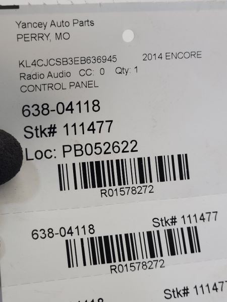 2013-2016 BUICK ENCORE Audio Equipment Radio Control Panel Opt UHQ