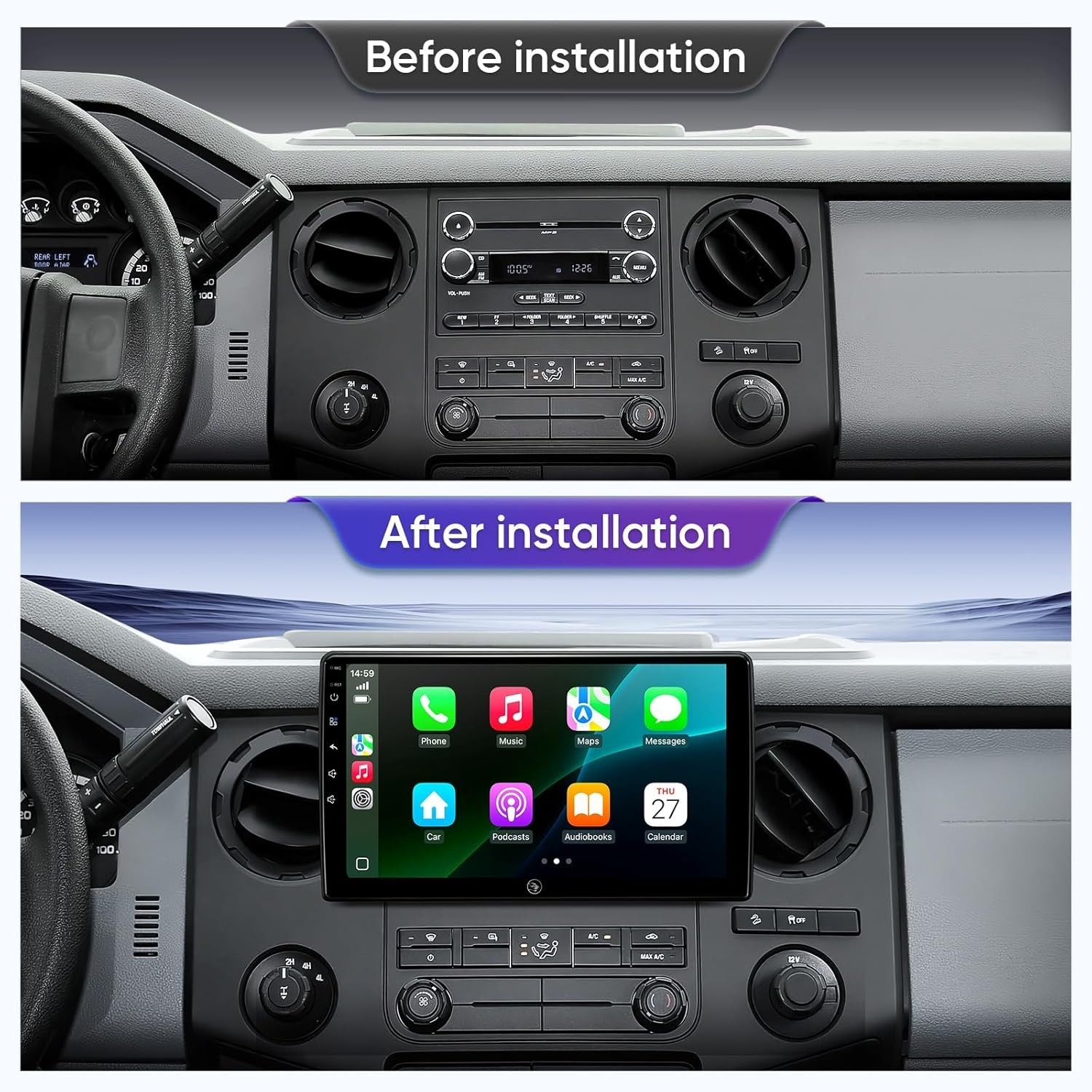 10″ Car Stereo Radio FOR Ford F150 2004-08 F2/3/450 Expedition Focus Fusion Tran