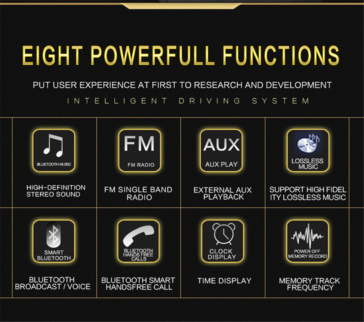 Vintage Car FM Radio MP3 Player Bluetooth USB Classic Stereo Audio Receiver AUX