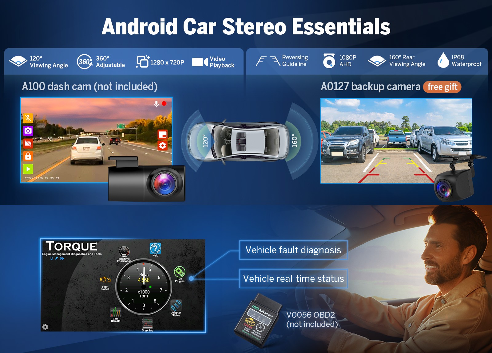8-Core 12.1″ IPS Touch Screen Android Car Radio Stereo CarPlay 4G for Ford F-150